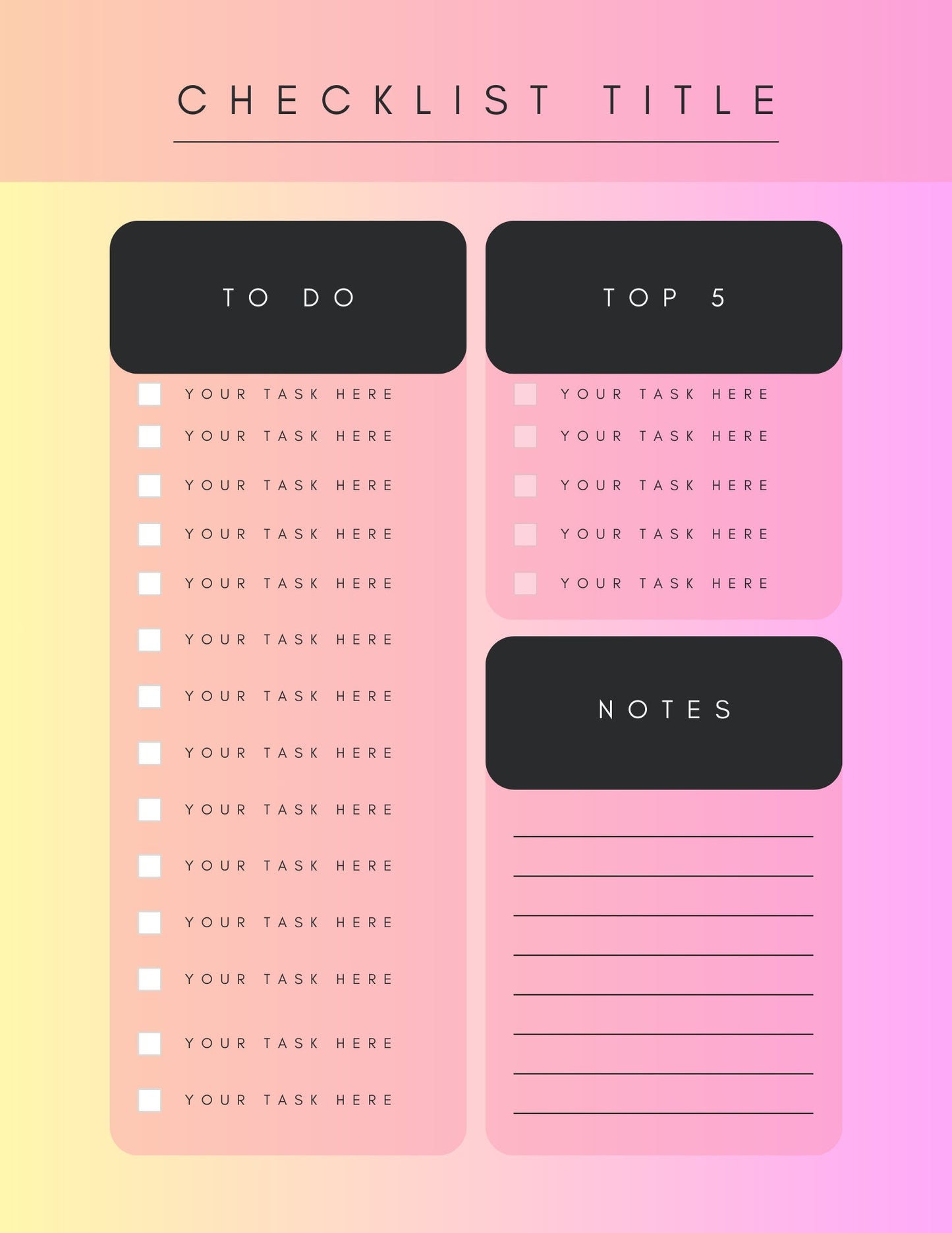 To Do List Template