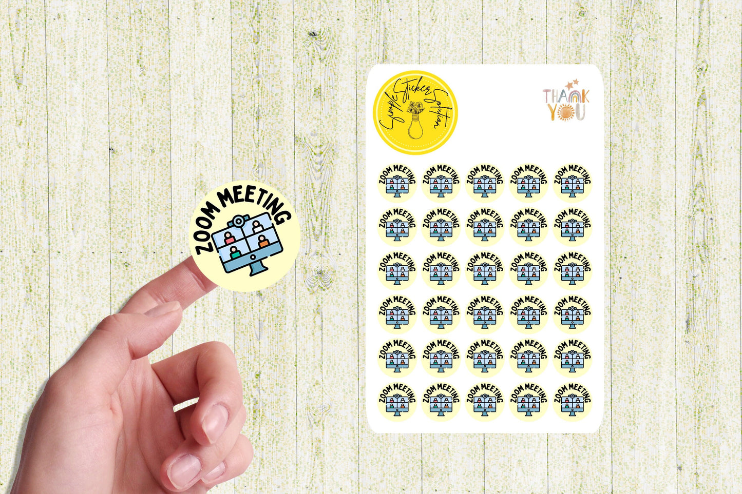 Work - Zoom Meeting, Diary Stickers, Planner Sticker Sheet, Planner, Calendar Sticker