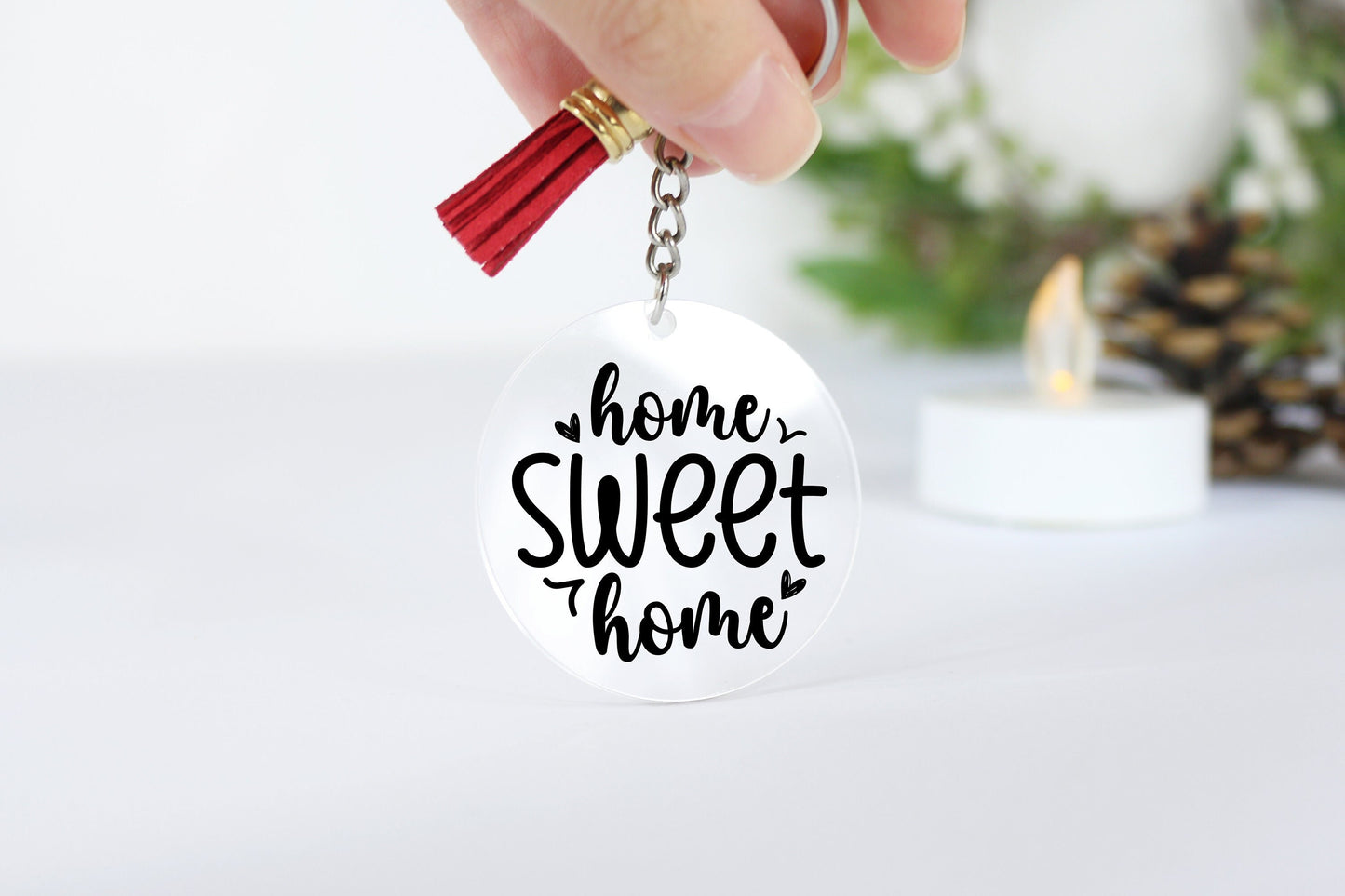 Home Sweet Home Acrylic Keyrings, Gift Idea, Keychain, Bag Tag, Personalised Gift