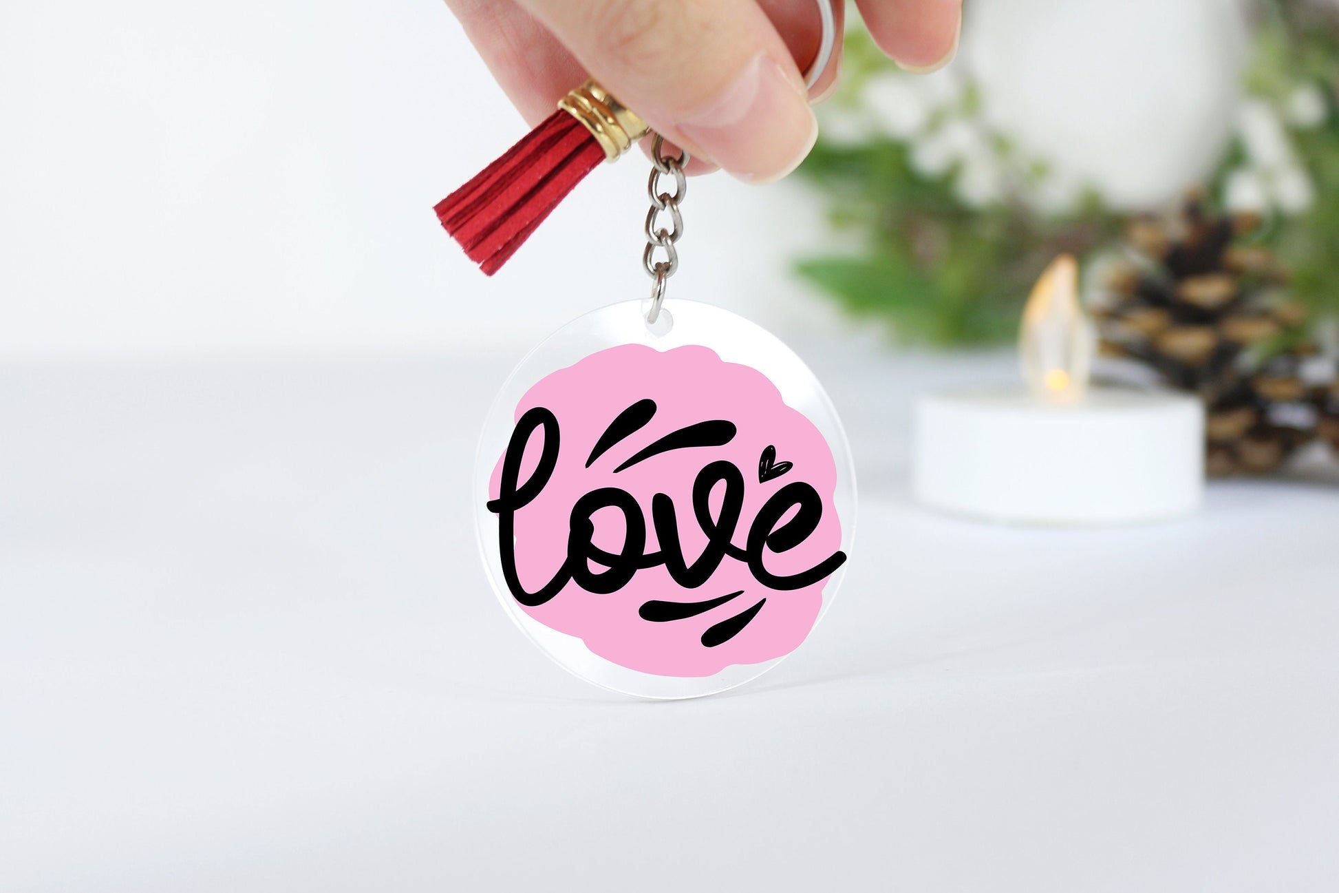 Love Acrylic Keyrings, Gift Idea, Keychain, Bag Tag, Personalised Gift