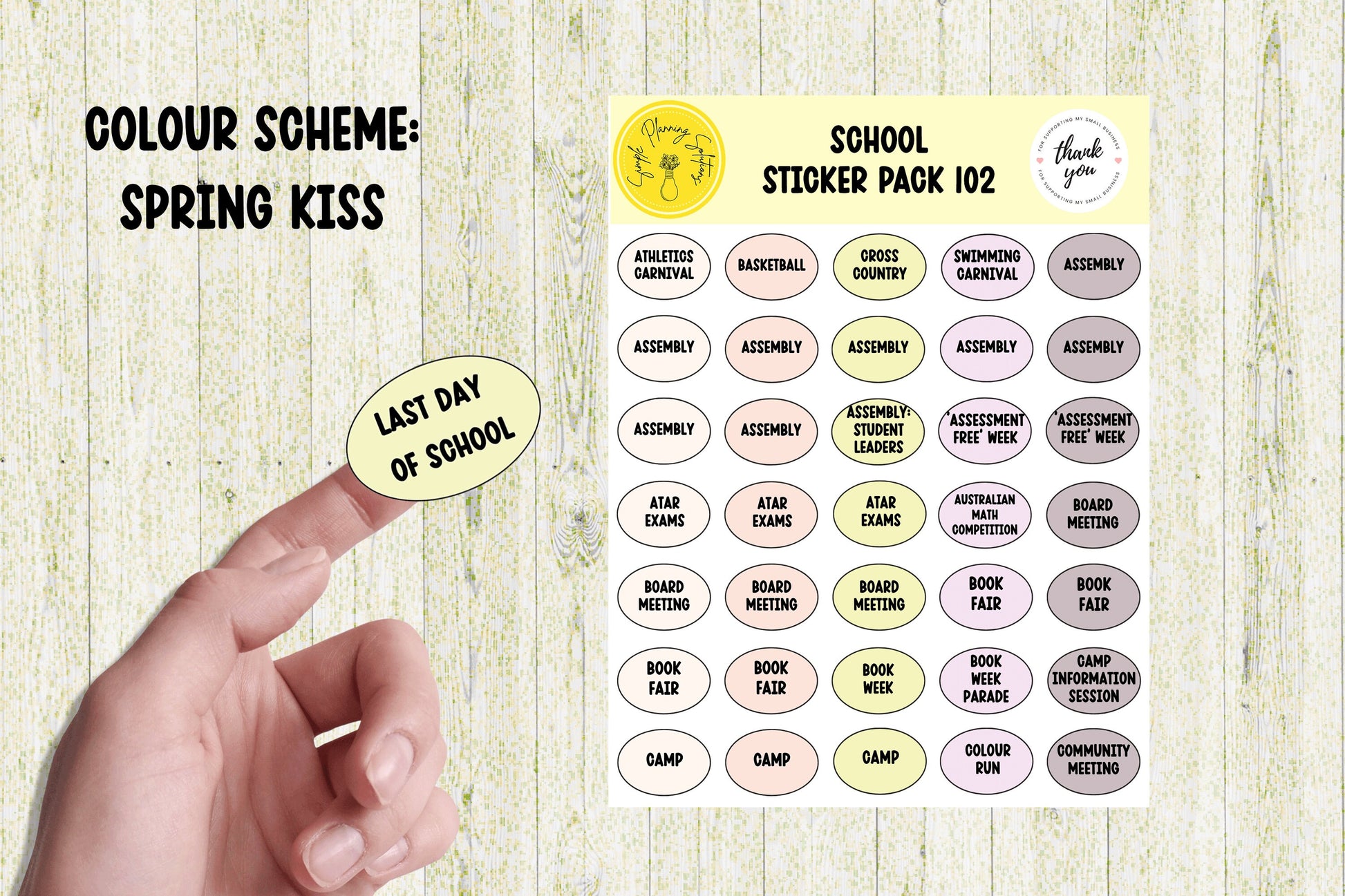 School Stickers, Australian School Stickers, Diary Stickers, Planner Sticker Sheet, Calendar Stickers