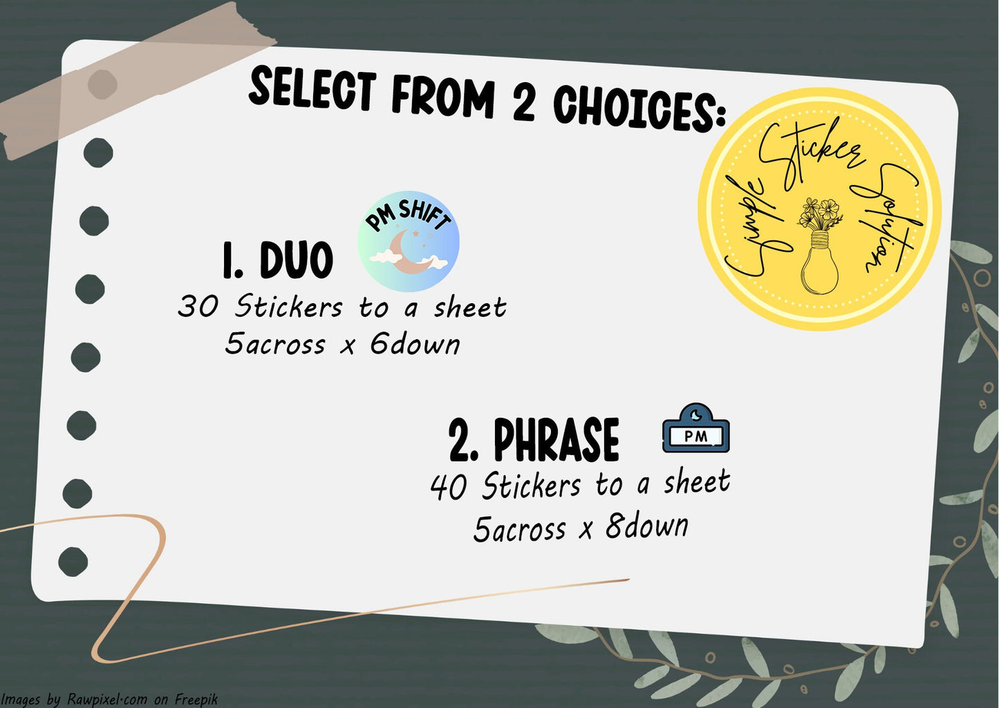 Work - AM or PM Shift, Day or Night Shift Diary Stickers, Planner Sticker Sheet, Planner, Calendar Sticker