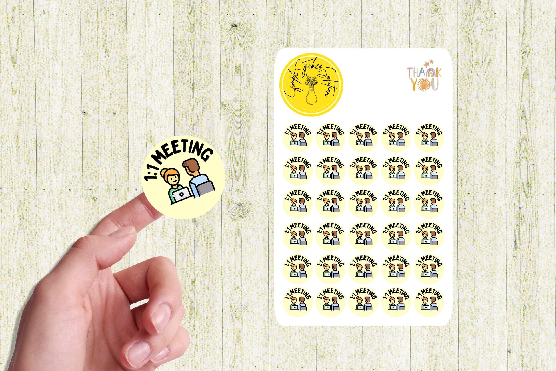 Work - 1:1 Meeting, Work Schedule, Diary Stickers, Planner Sticker Sheet, Planner, Calendar Sticker