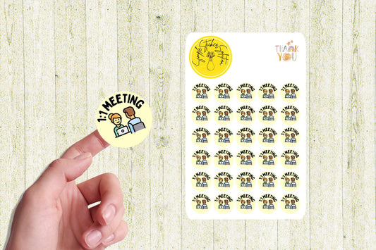 Work - 1:1 Meeting, Work Schedule, Diary Stickers, Planner Sticker Sheet, Planner, Calendar Sticker