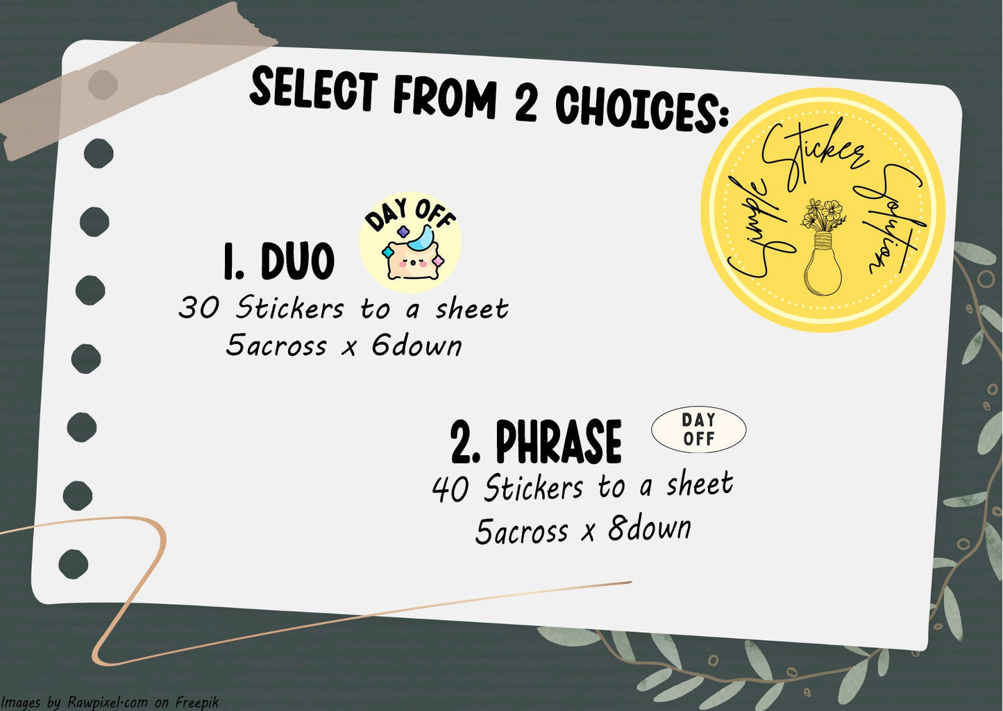 Day Off Planner Stickers: Work Schedule Calendar Stickers