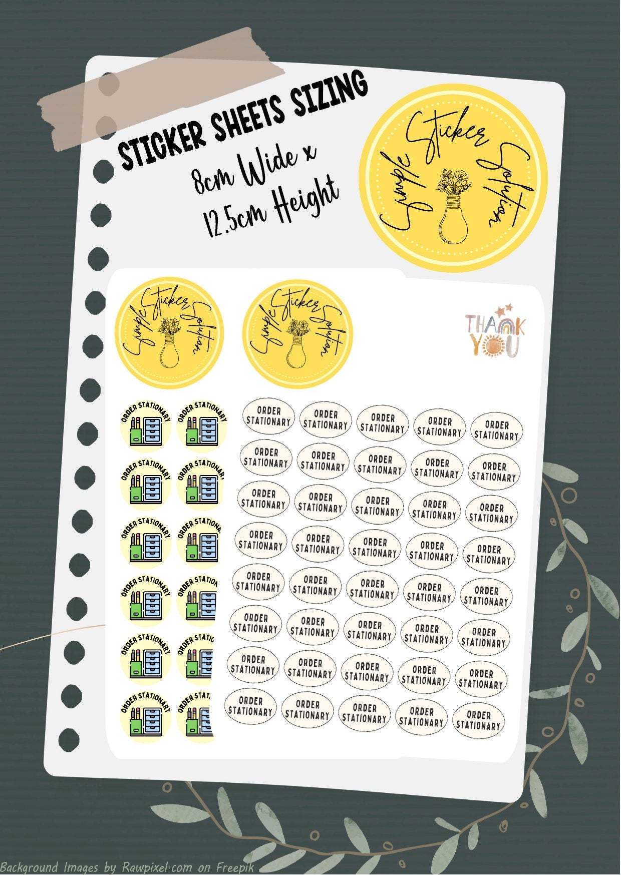 Work - Order Stationary, Office Supplies, Diary Stickers, Planner Sticker Sheet, Planner, Calendar Sticker