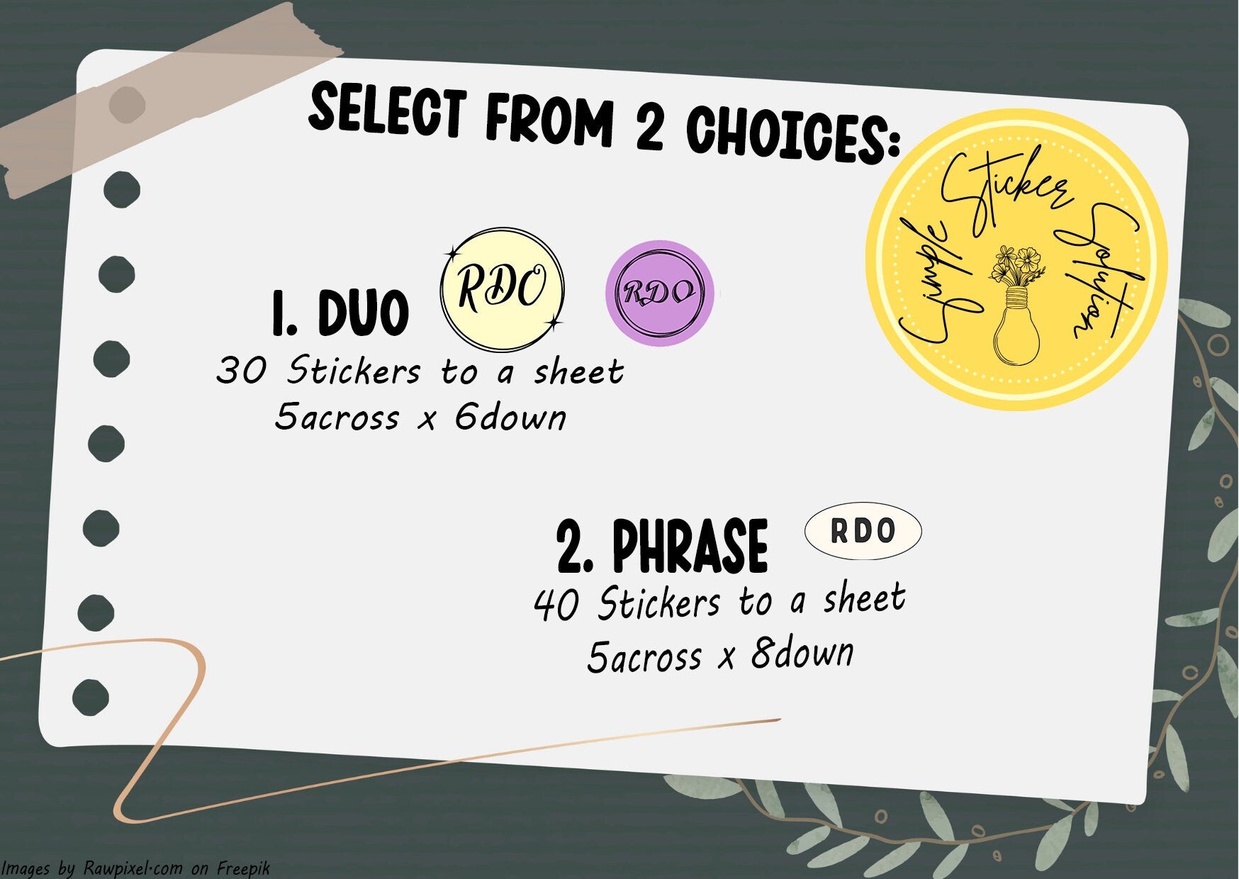 Work - RDO, Regular Day Off, Diary Stickers, Planner Sticker Sheet, Planner, Calendar Sticker