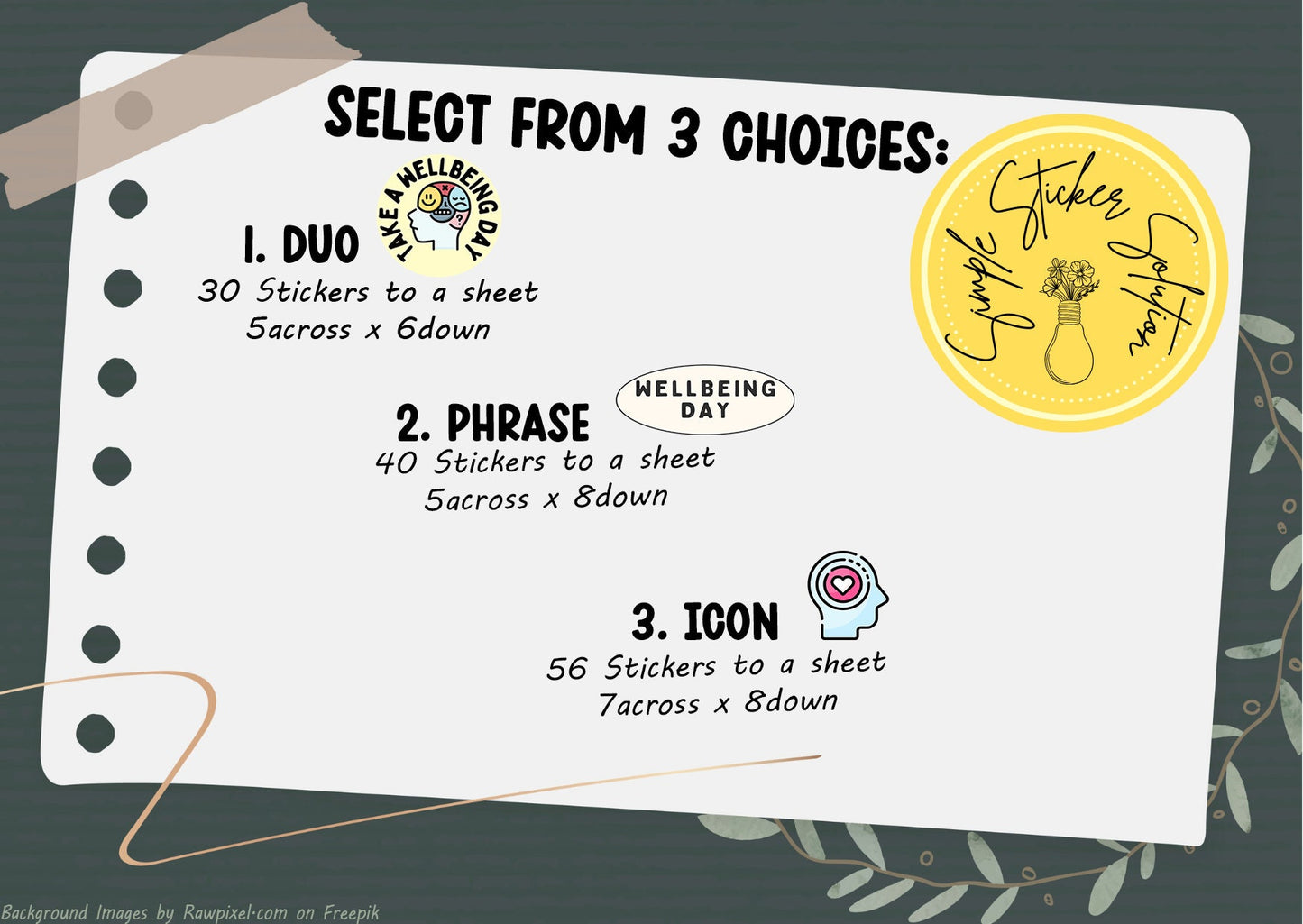 Work - Take a Wellbeing Day, Wellbeing Leave, Personal Day, Diary Stickers, Planner Sticker Sheet, Planner, Calendar Sticker