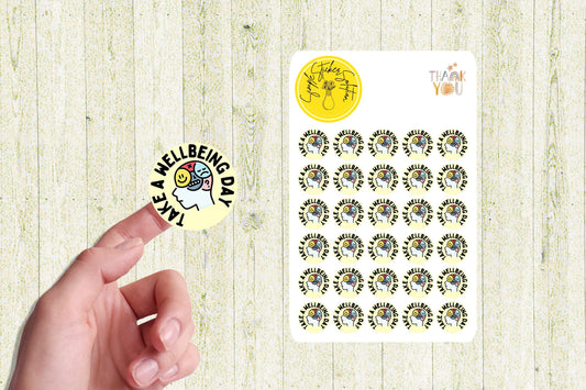 Work - Take a Wellbeing Day, Wellbeing Leave, Personal Day, Diary Stickers, Planner Sticker Sheet, Planner, Calendar Sticker
