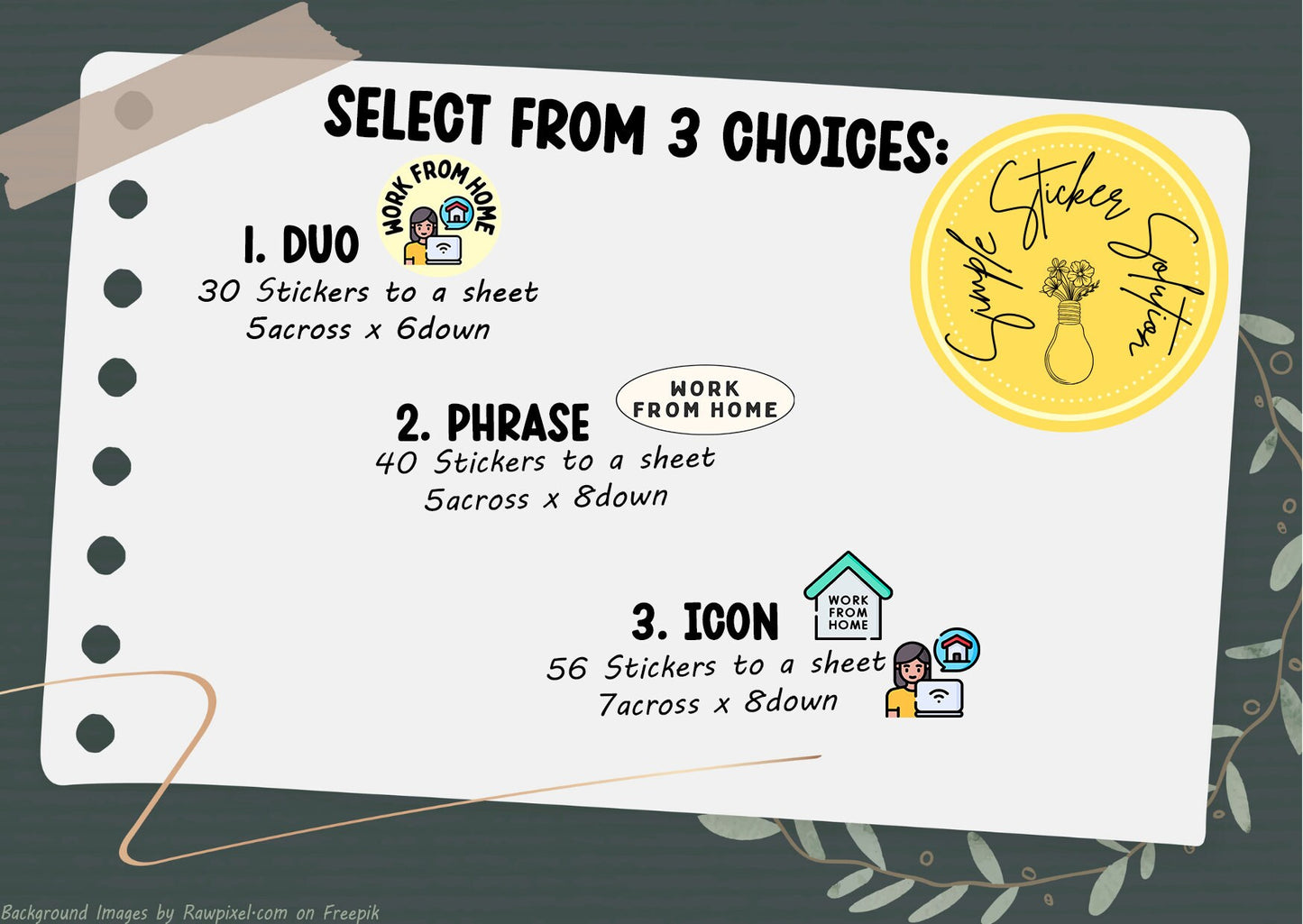 Work - Work From Home, WFH, Diary Stickers, Planner Sticker Sheet, Planner, Calendar Sticker