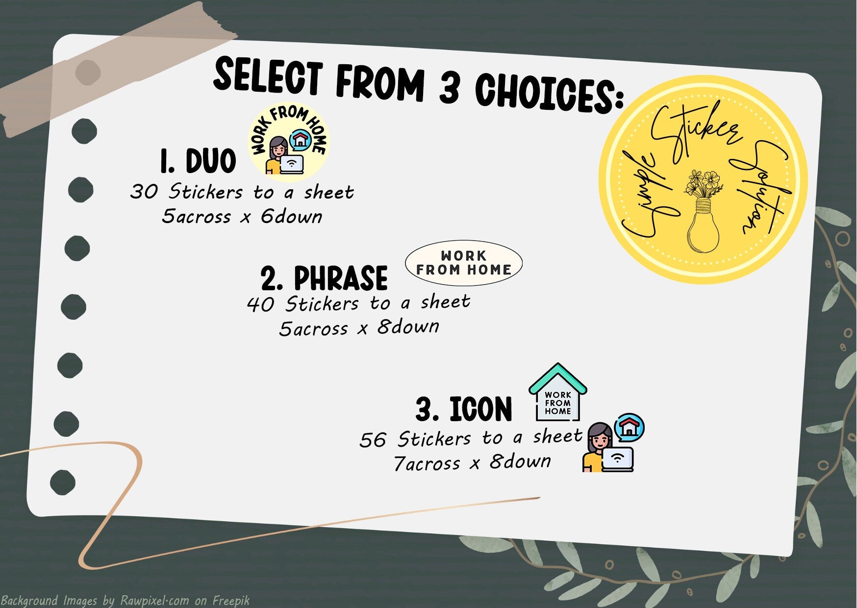 Work - Work From Home, WFH, Diary Stickers, Planner Sticker Sheet, Planner, Calendar Sticker