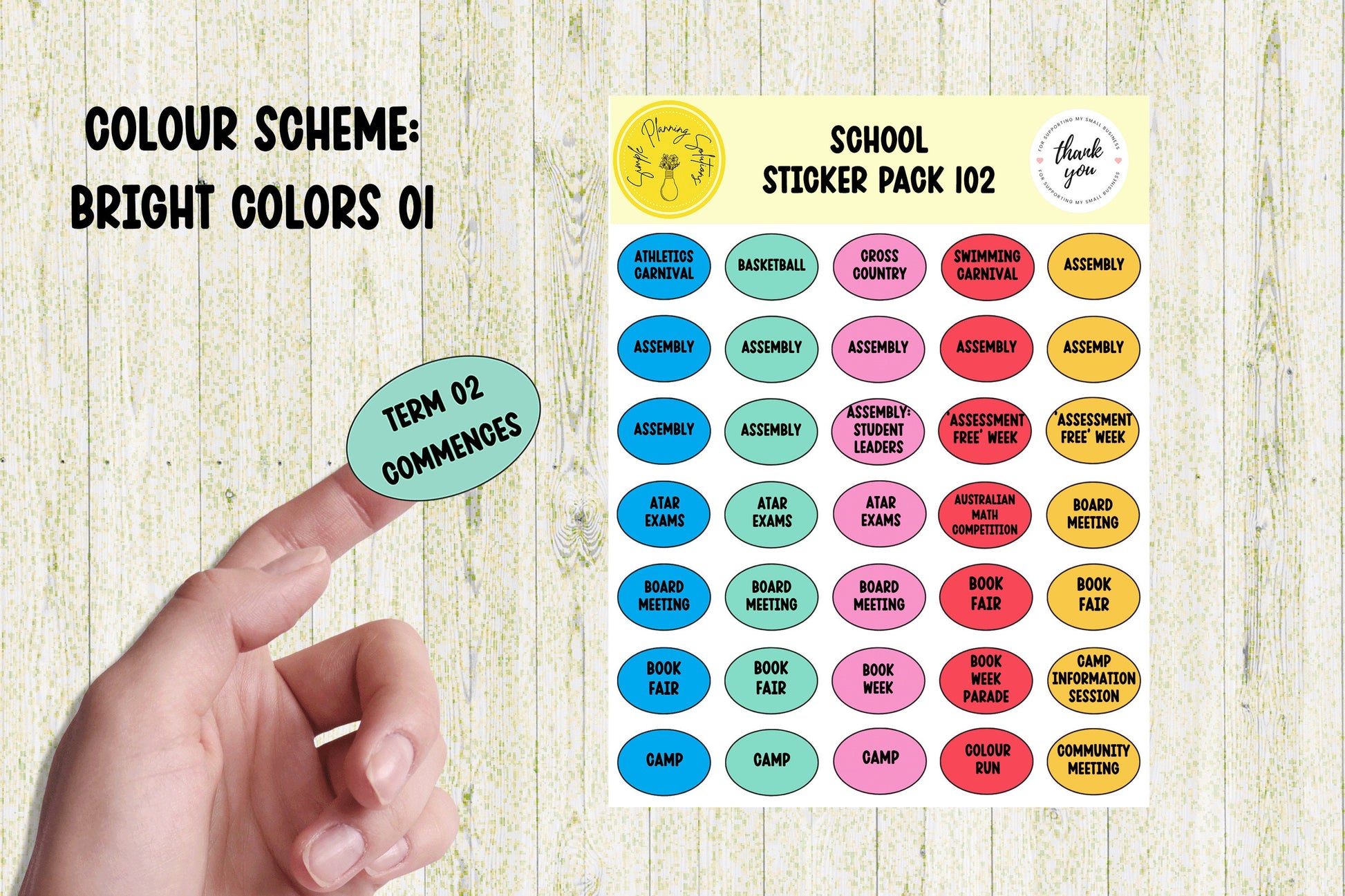 School Stickers, Australian School Stickers, Diary Stickers, Planner Sticker Sheet, Calendar Stickers