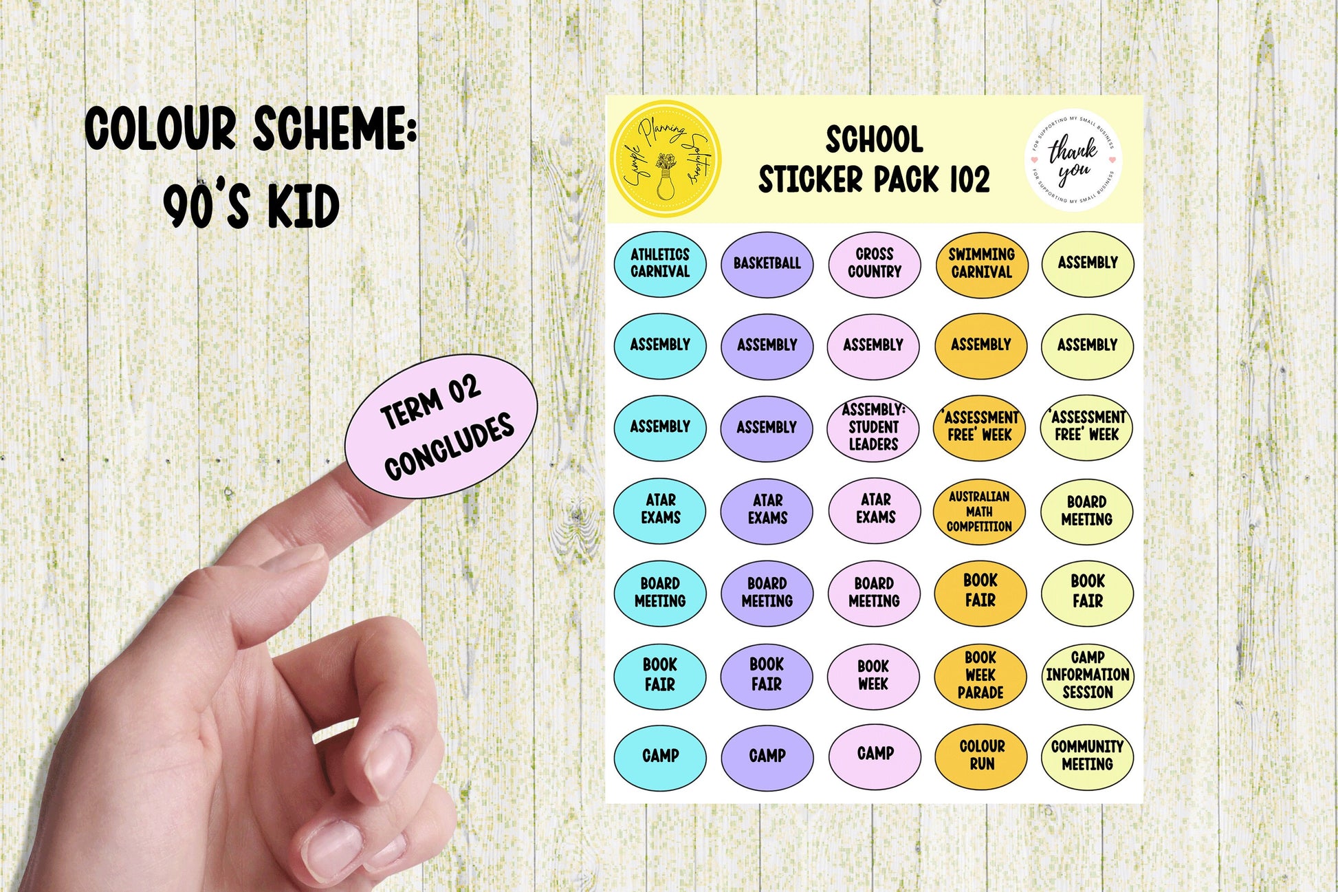 School Stickers, Australian School Stickers, Diary Stickers, Planner Sticker Sheet, Calendar Stickers