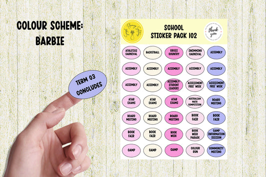 School Stickers, Australian School Stickers, Diary Stickers, Planner Sticker Sheet, Calendar Stickers