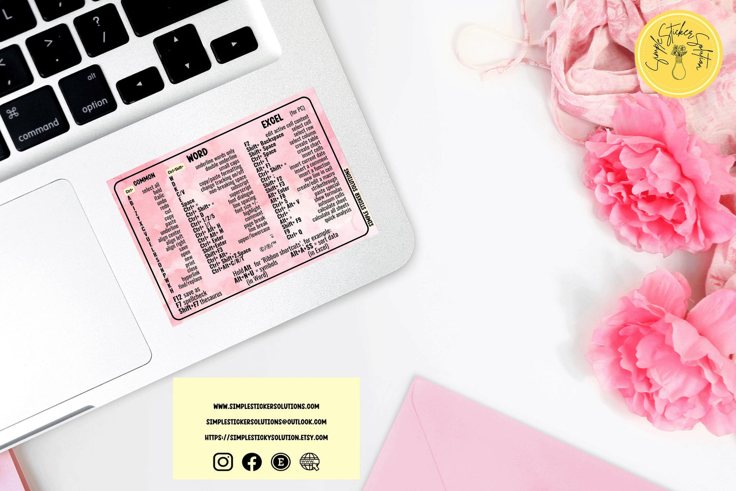 Windows Shortcut Stickers - Laptop or Desk Sticker