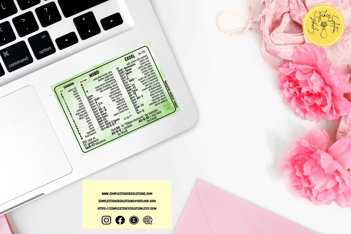 Windows Shortcut Stickers - Laptop or Desk Sticker