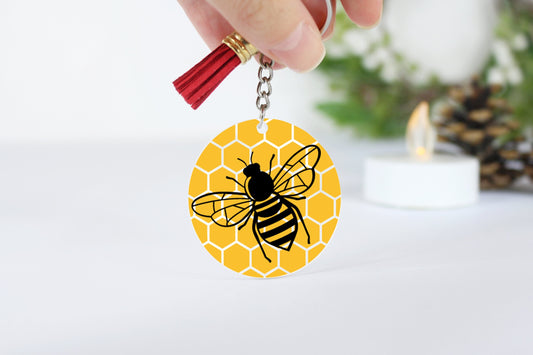 Bee Acrylic Keyring