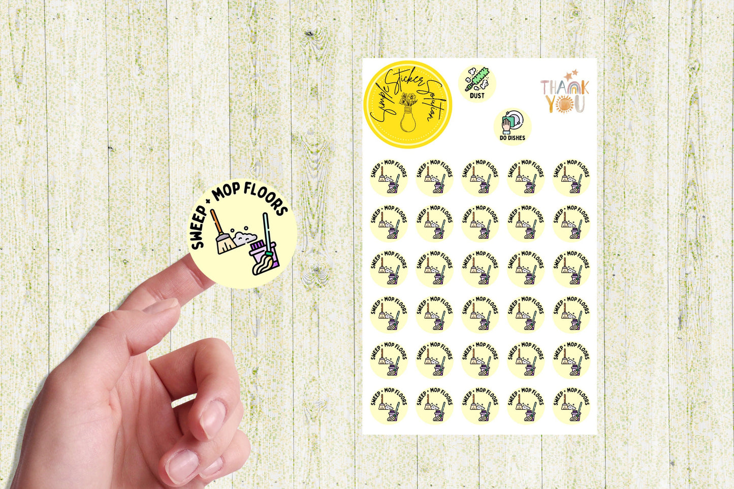 Sweep & Mop Floors Stickers