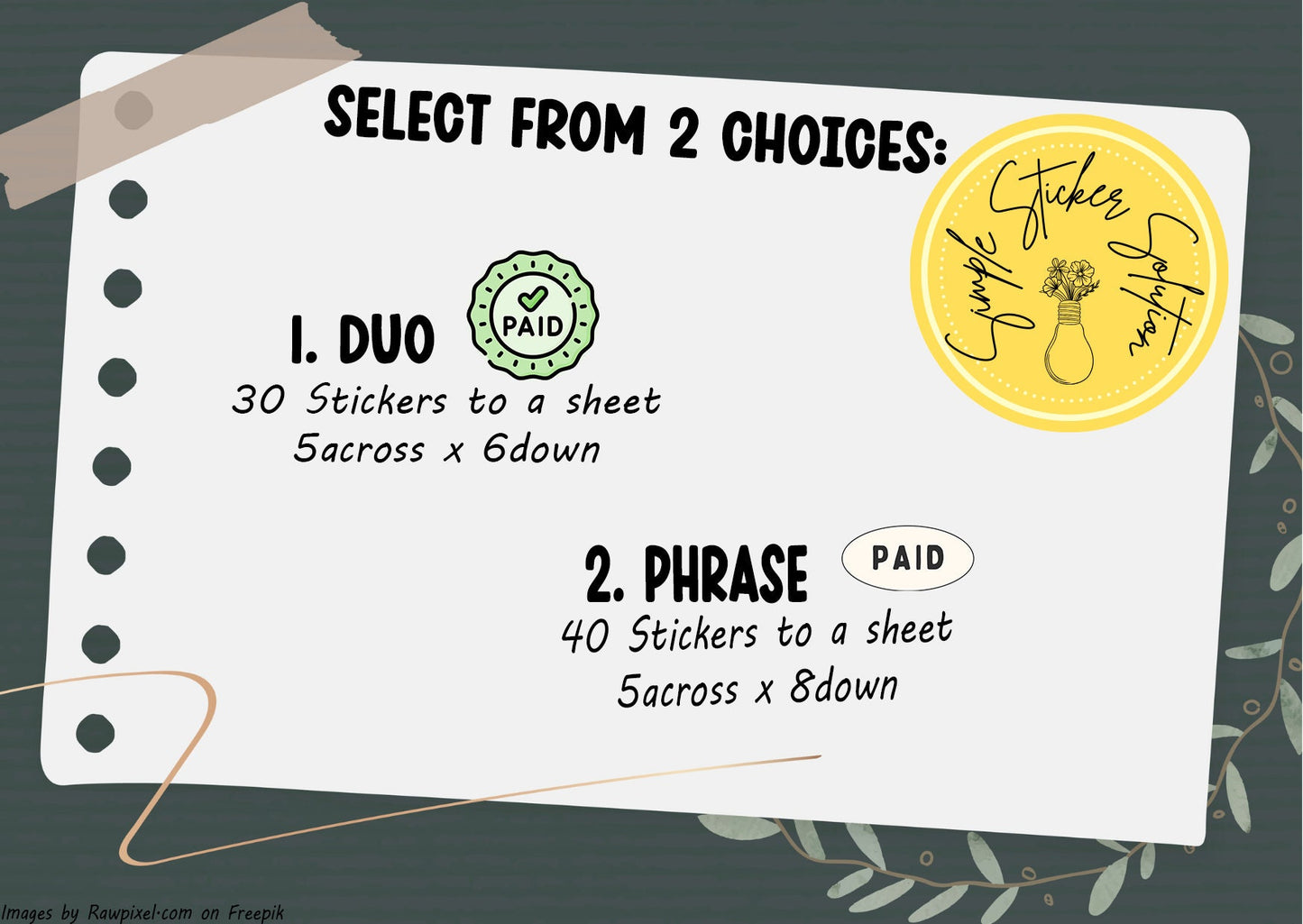 Finances - Paid Stickers