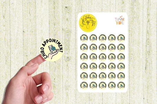 Chiro Appointment Reminder Stickers