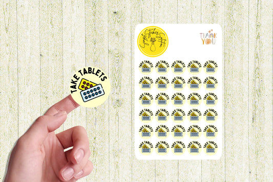 Take Tablets Reminder Stickers